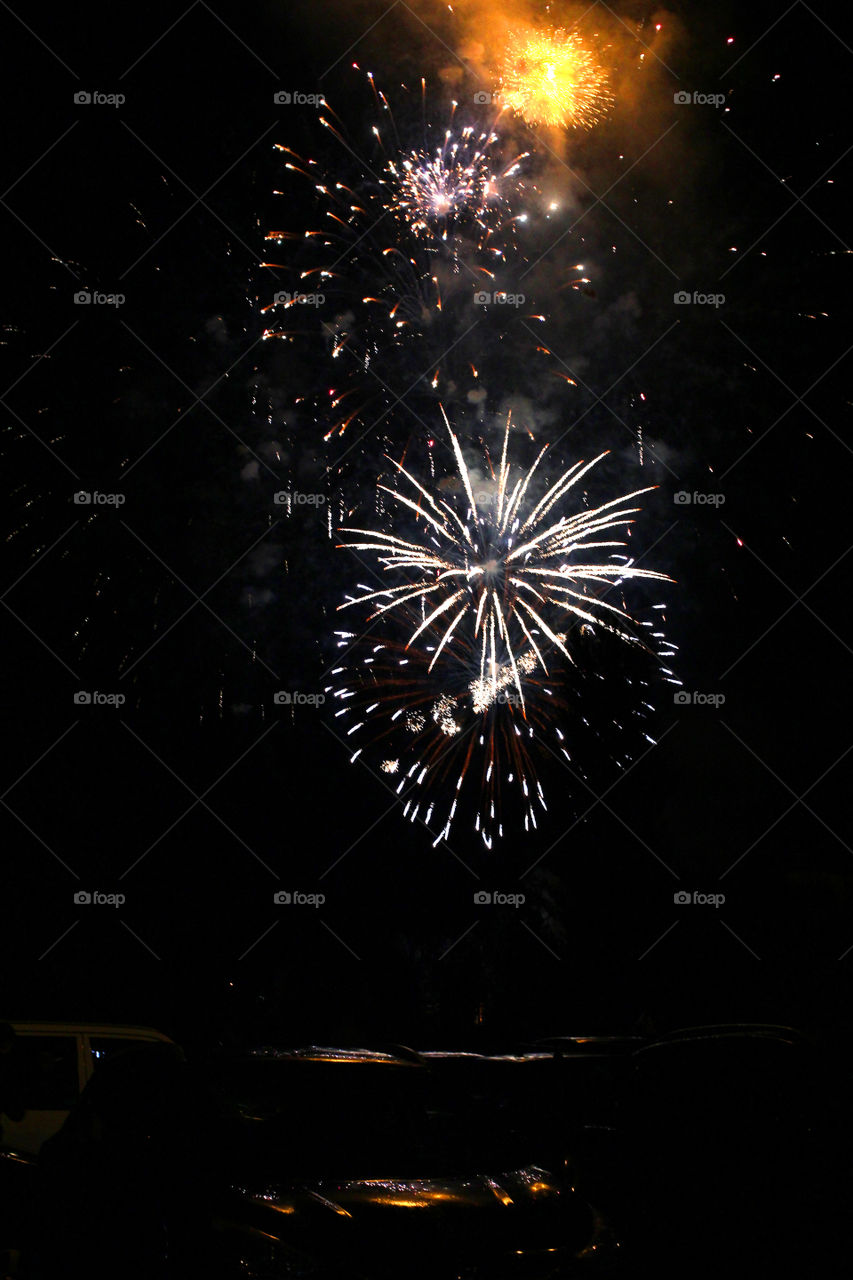 Fireworks, holiday, lights, flicker, splash, celebration, joy, sky, black sky, bright lights against the black sky, night, summer, night sky,
Bright lights of the salute against the black sky