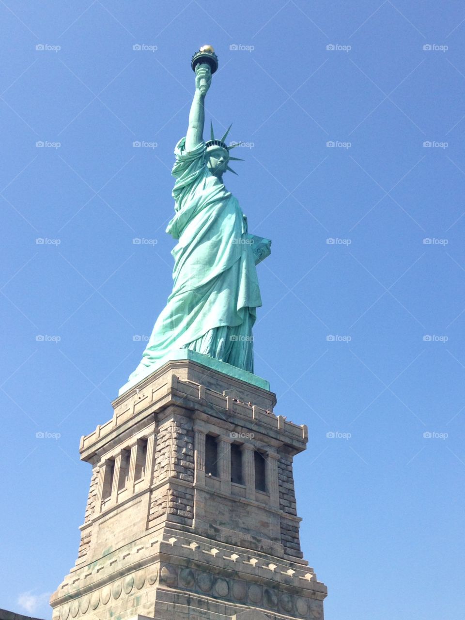 Looking up-on Liberty. Native New Yorkers can sightsee, too!
