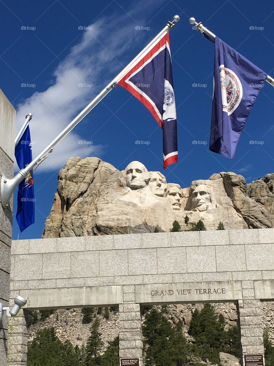 Flags at Mount Rushmore
