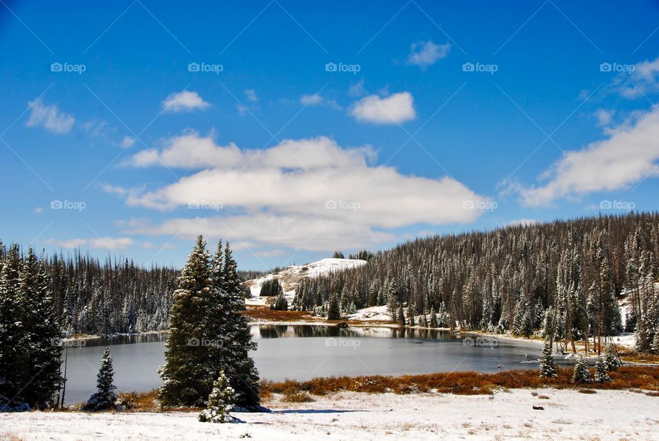 Reflections From a High Mountain Lake in the Snowy Range
