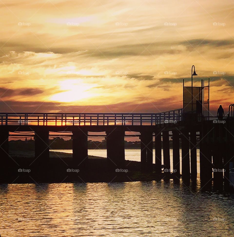 Beautiful sunset with the San Remo Jetty 