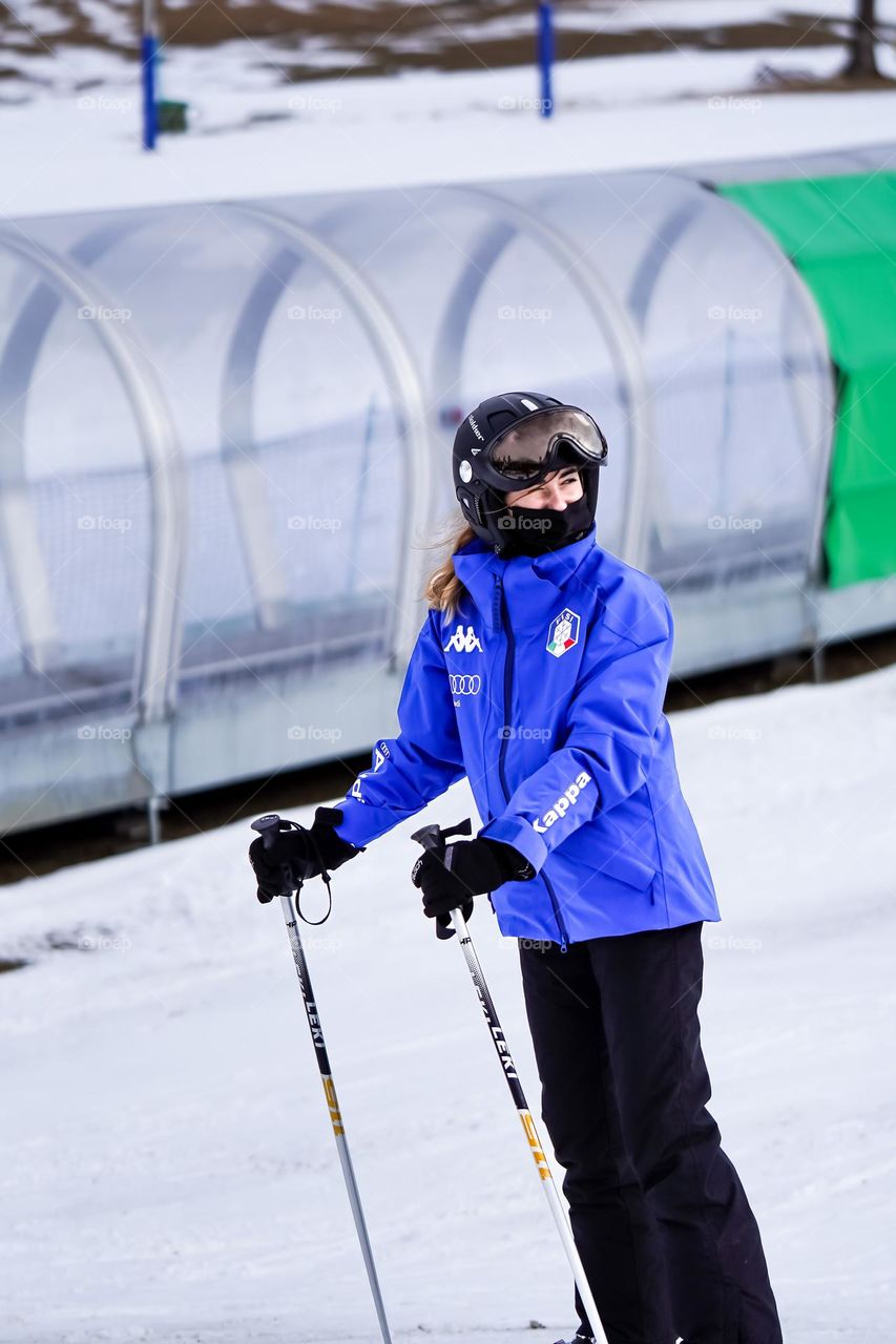 Skiing girl