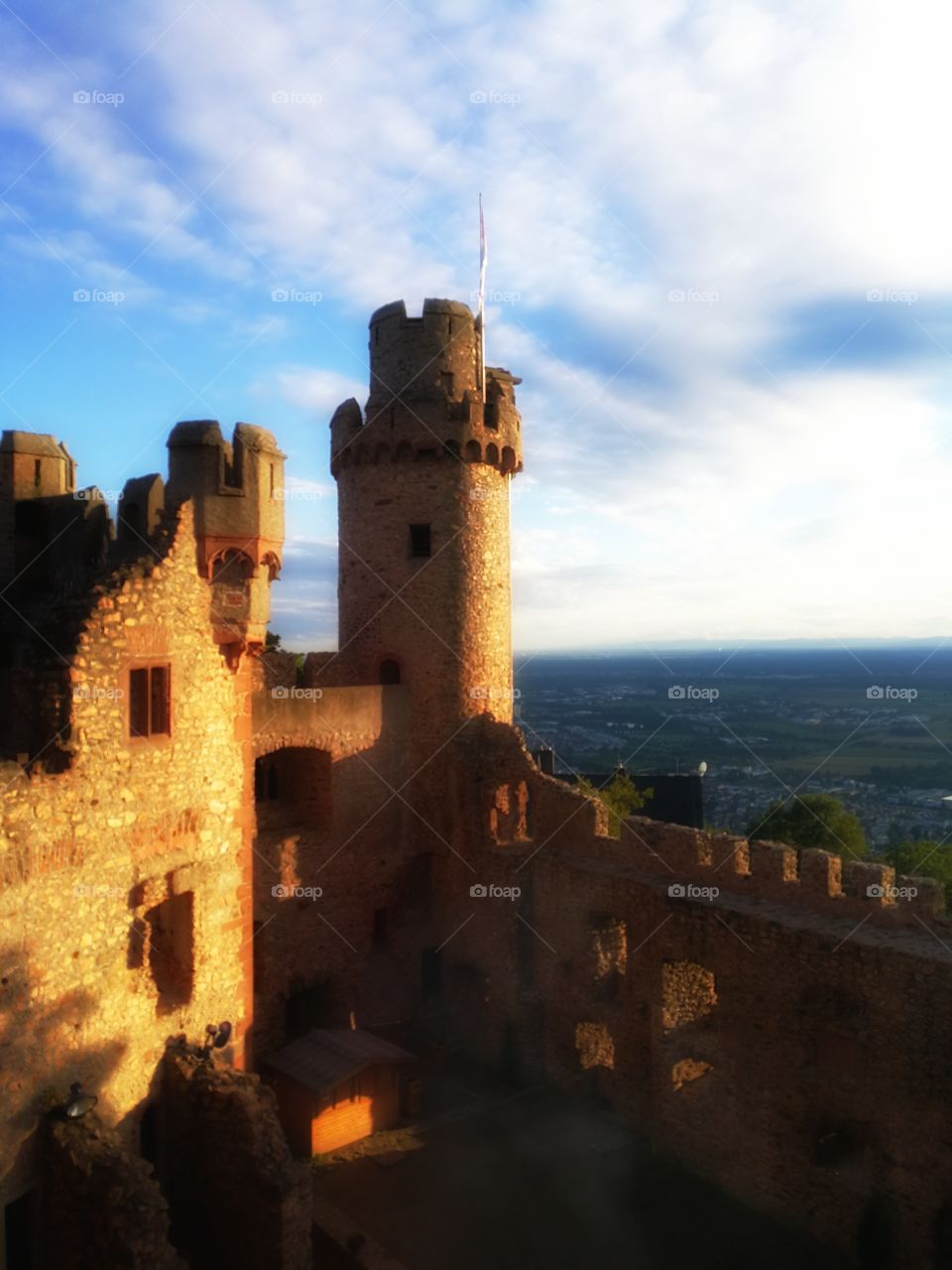 Alsbach. Schloß. Sonnenuntergang