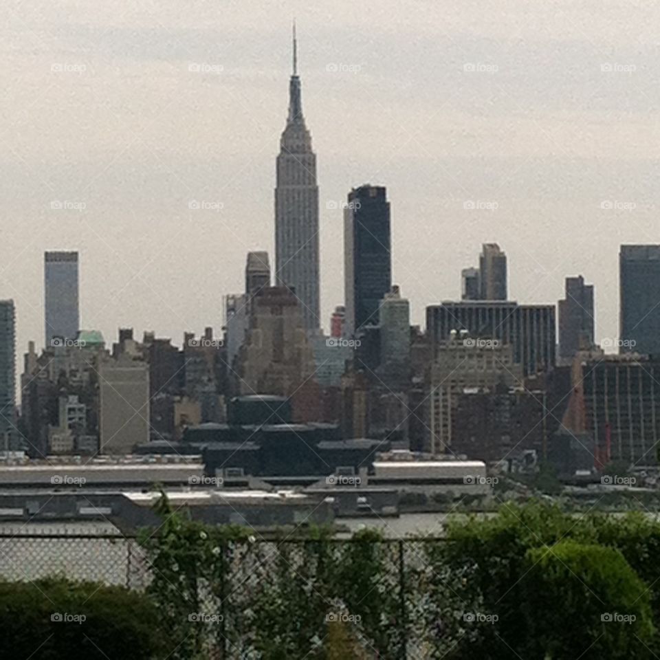 Empire State Building in backyard