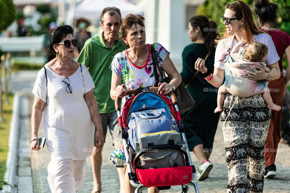 Tourists at Wat Arun temple Bangkok