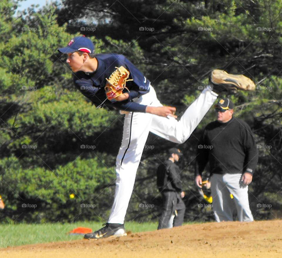 baseball pitcher. pitcher in action on the mound