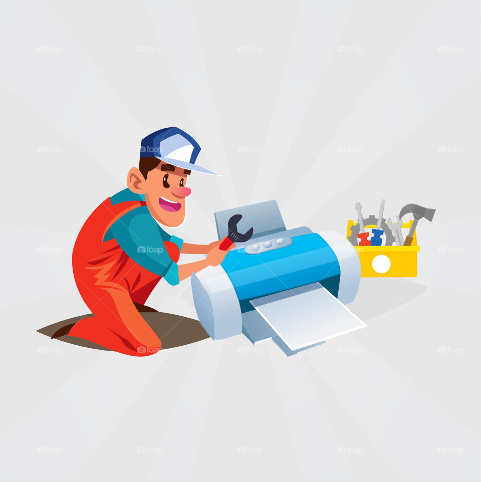 printer repair character design