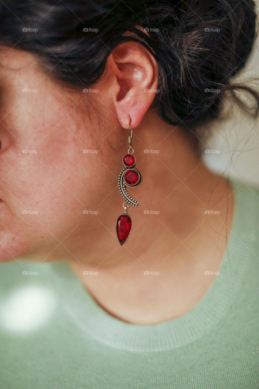 Red opal earings