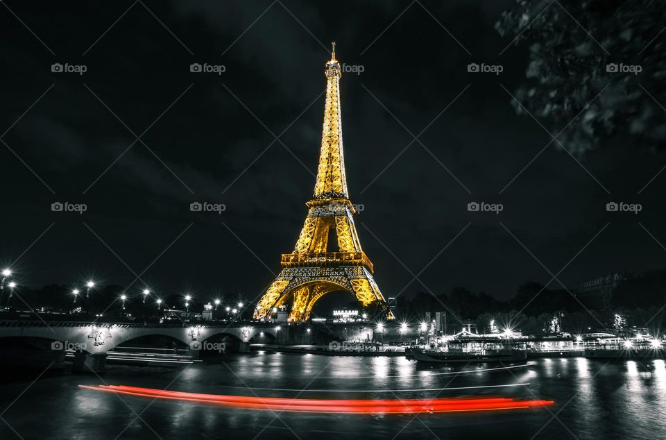 Night Time by the Eiffel Tower