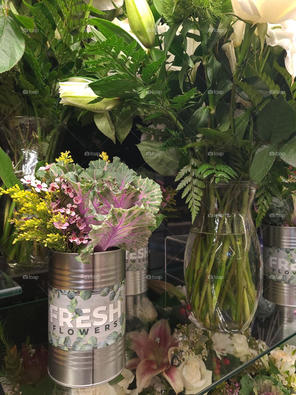 spring flowers in a glass vase, blooms honoring the end of winter