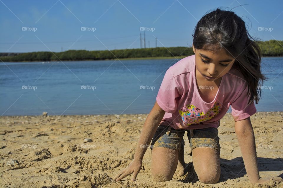 playing on sand