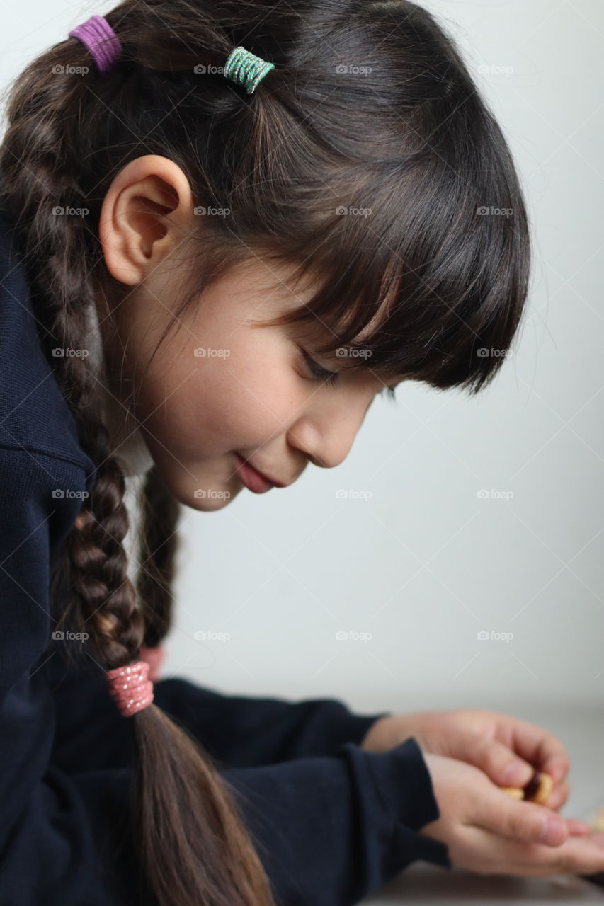 Cute little girl, profile