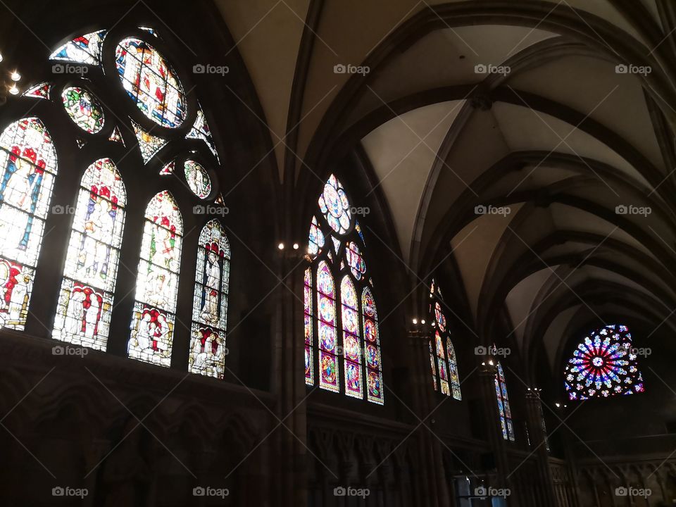 Stained Glass, Church, Monument, Religion, Freiburg, Germany