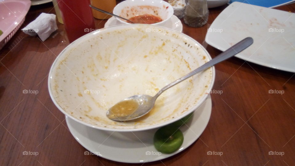 empty plate of soup
