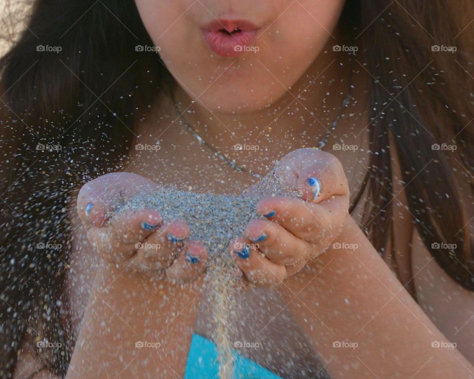 Blowing sand at the beach!