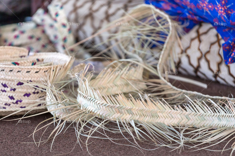 UAE traditional heritage handicraft: belt made from palm tree leaves