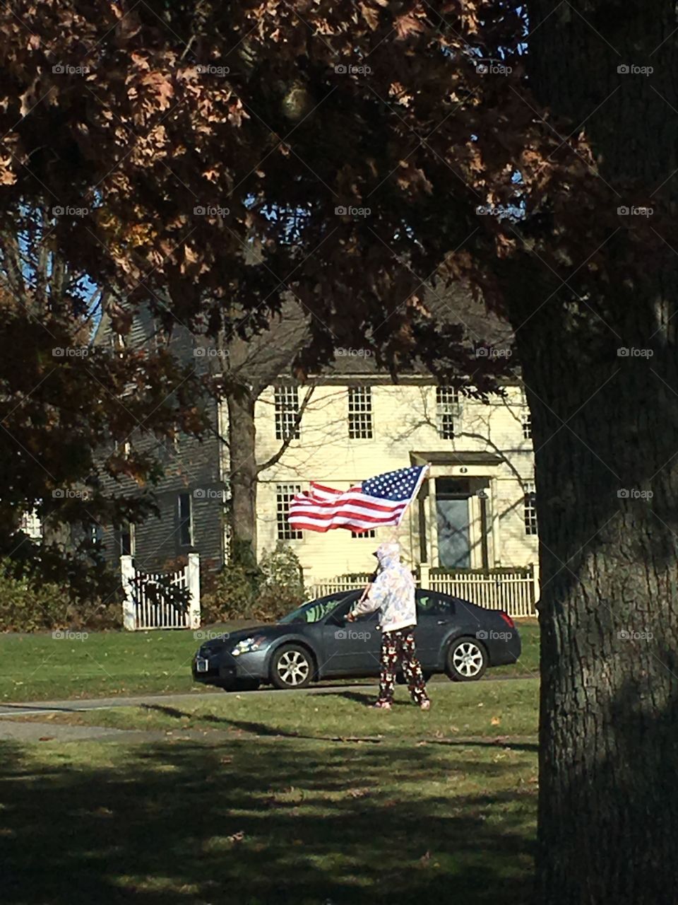 Waving flag for veterans 