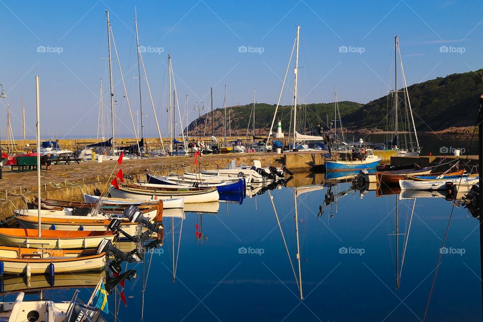 Harbor and sailing boats 