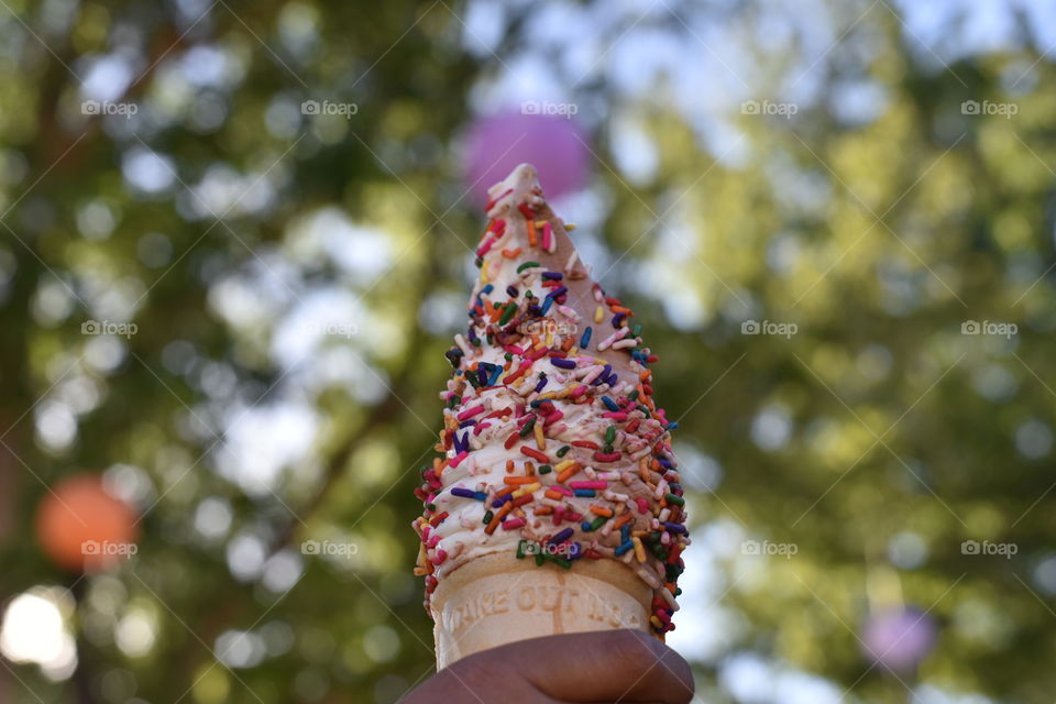 Melting icecream in a cone