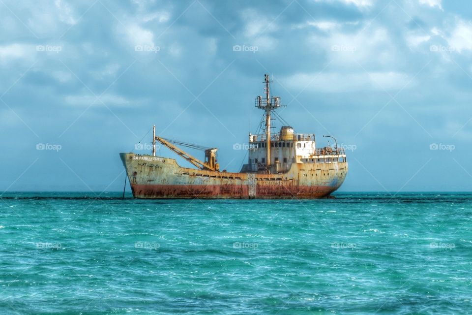 A shipwreck in the Turks & Caicos Islands
