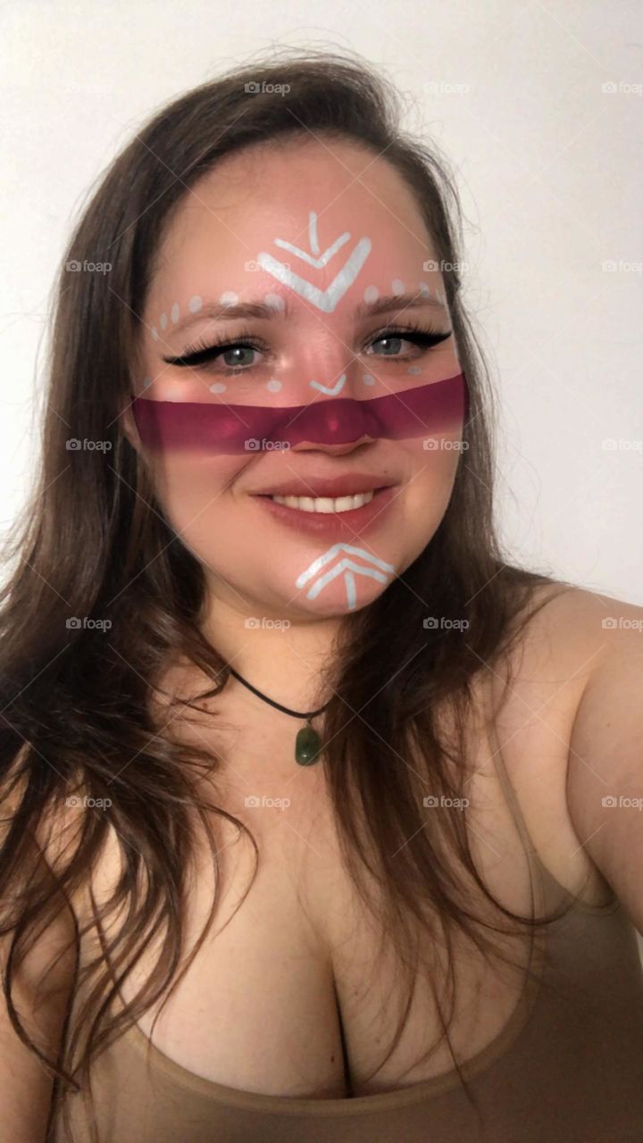 Brazilian woman with indigenous makeup