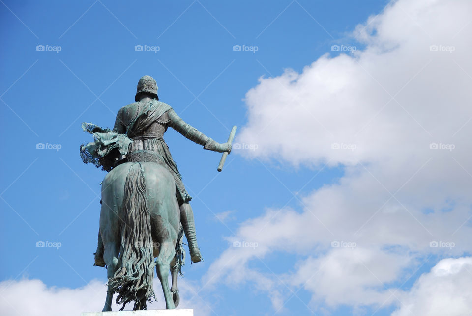 sky clouds statue horse by Nikita80