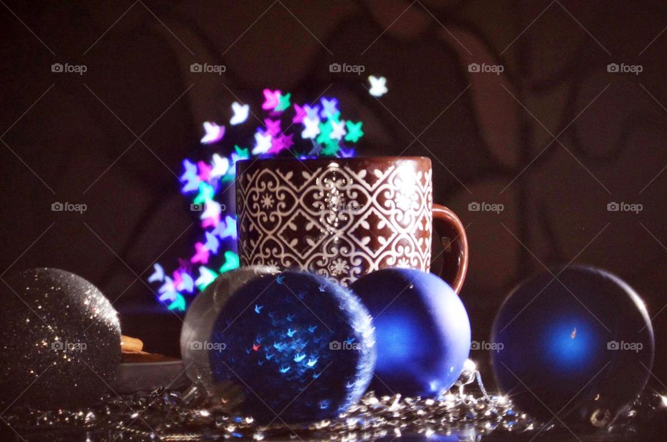 light star from coffee mug cup- vintage effect
