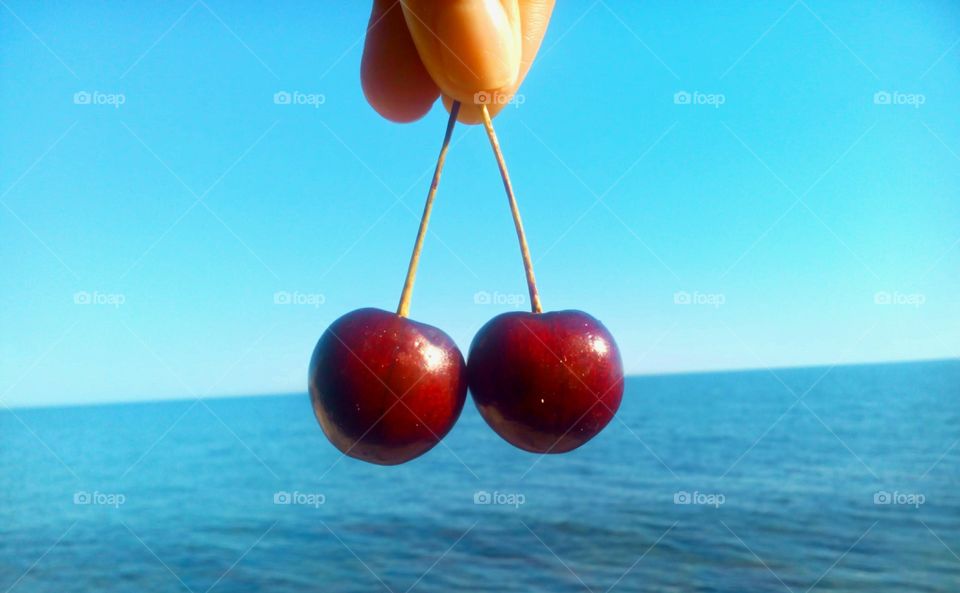 cherry on a sea