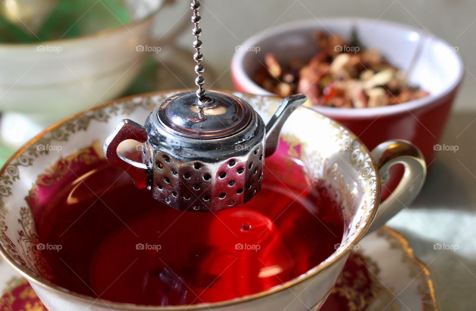 Tea infuser over the cup