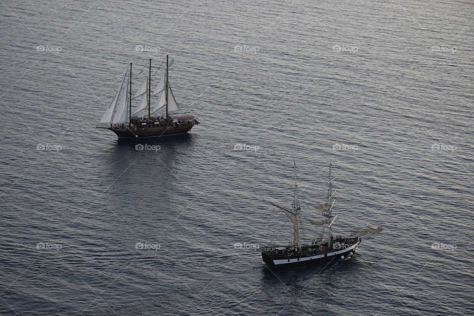 Ship at Santorini Greece