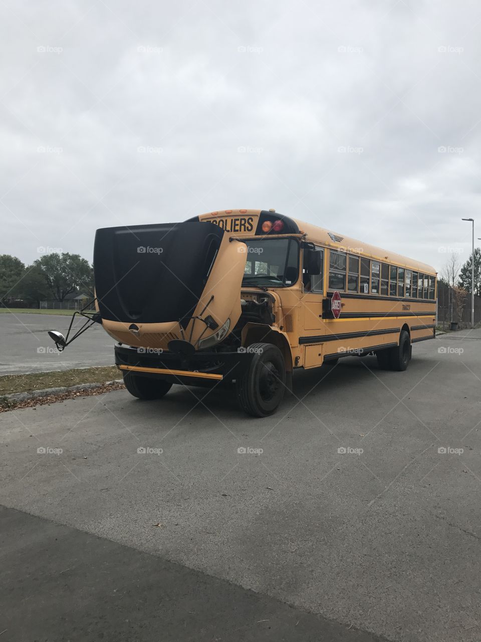 School bus on the rest. 