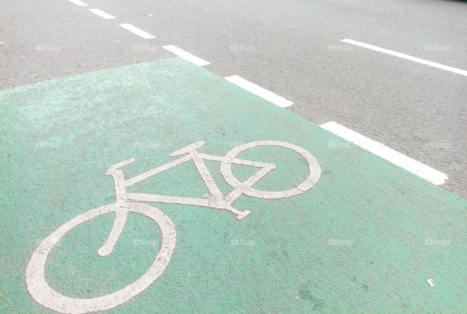 Bicycle lane on the highway