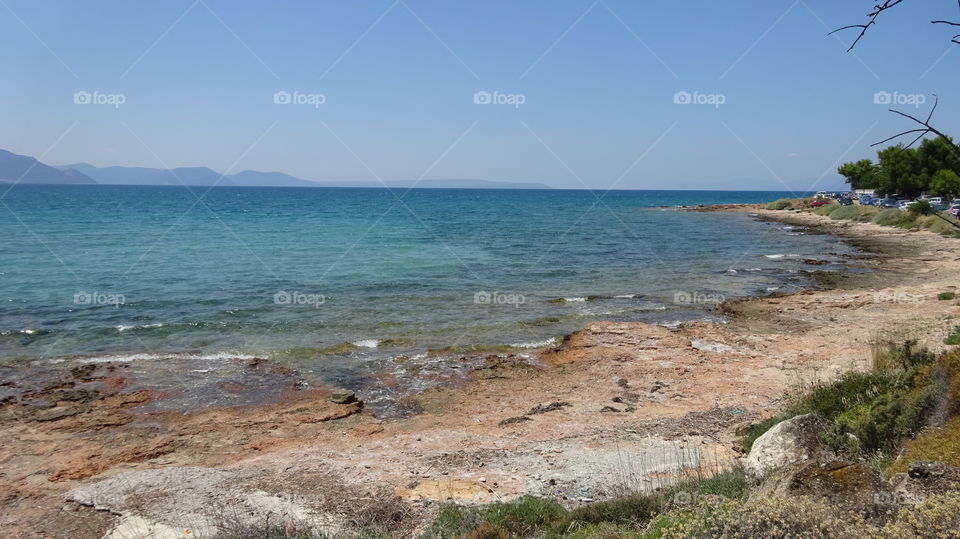 View of a sea from the beach
