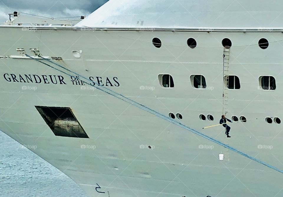 When your windows need to be cleaned...and the view is amazing ! Grandeur of the Seas 