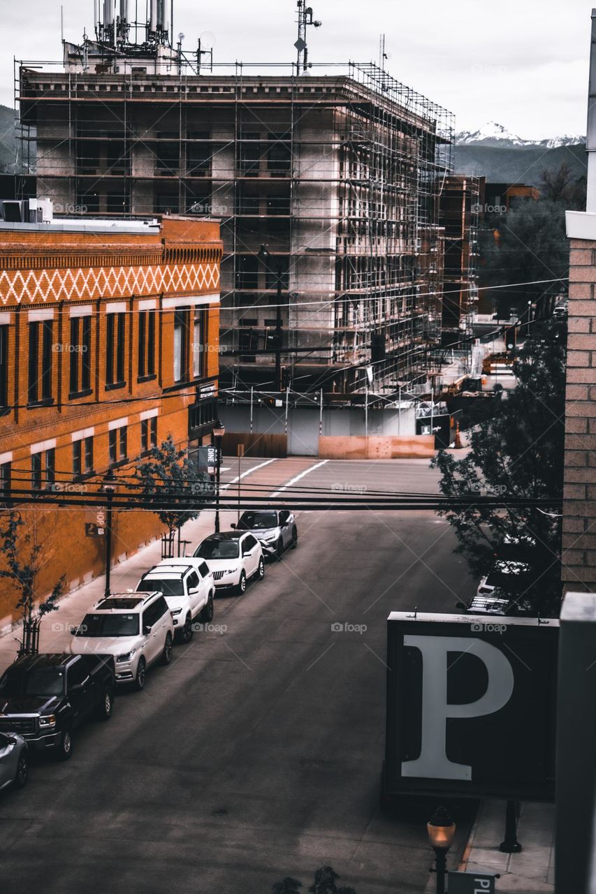 Scenic view of Bozeman from parking garage