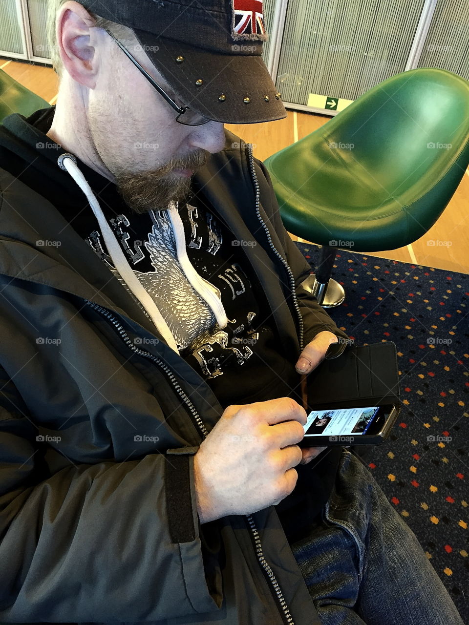 Man using his phone