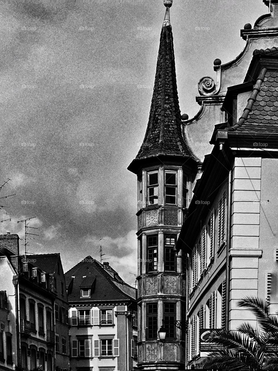 old house with tower in collmar