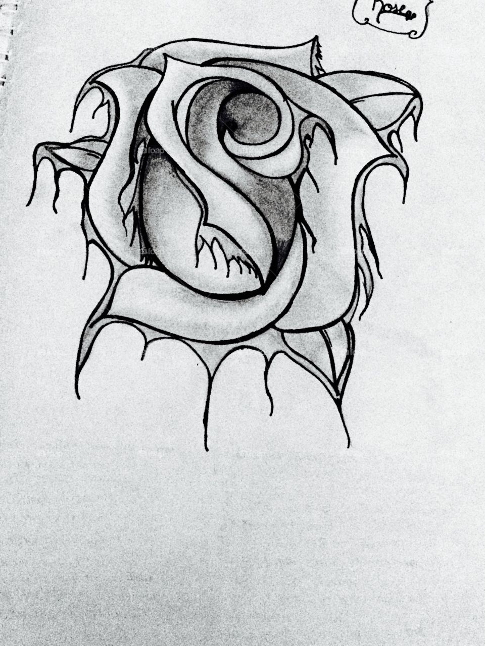 A blossoming flower that bleeds. A personal piece I did. Possibly a tattoo idea