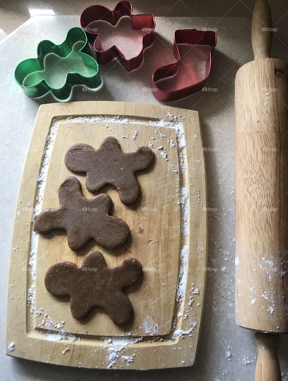Baking gingerbread cookies