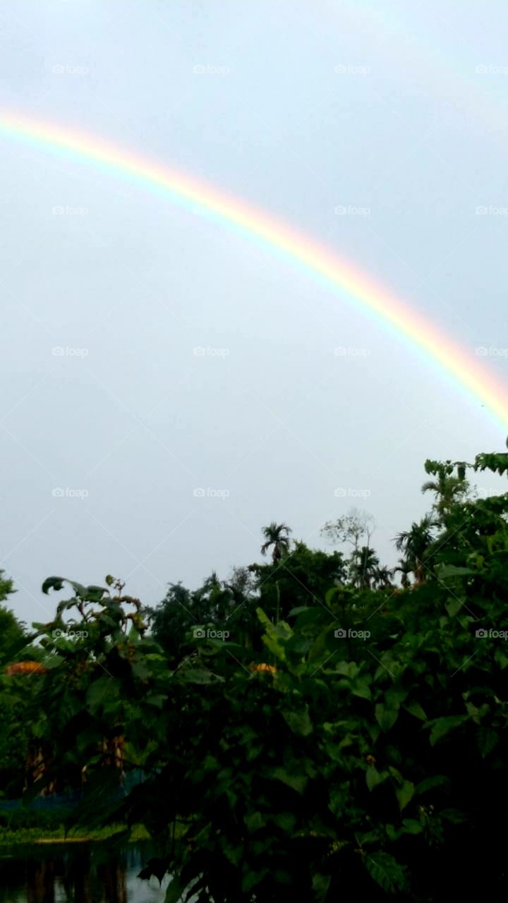 nature, rainbow seen in the sky from india country