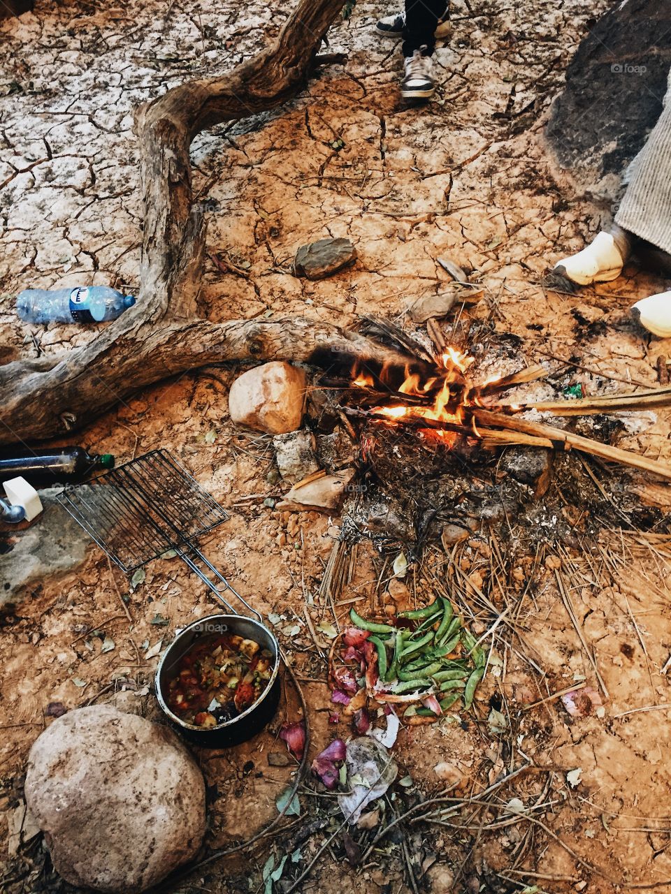 Camping in the winter with friends