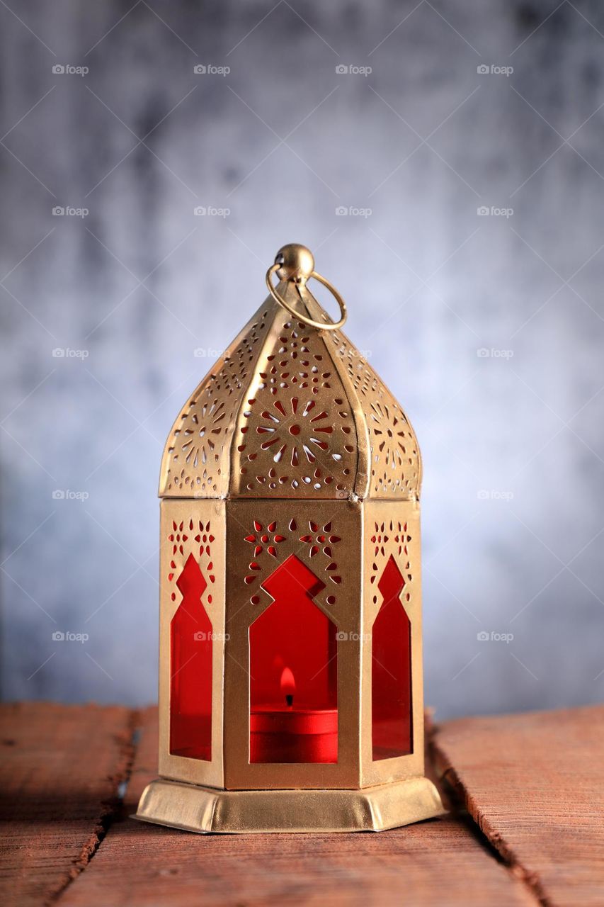 traditional Islamic golden lantern Ramadan Decorations