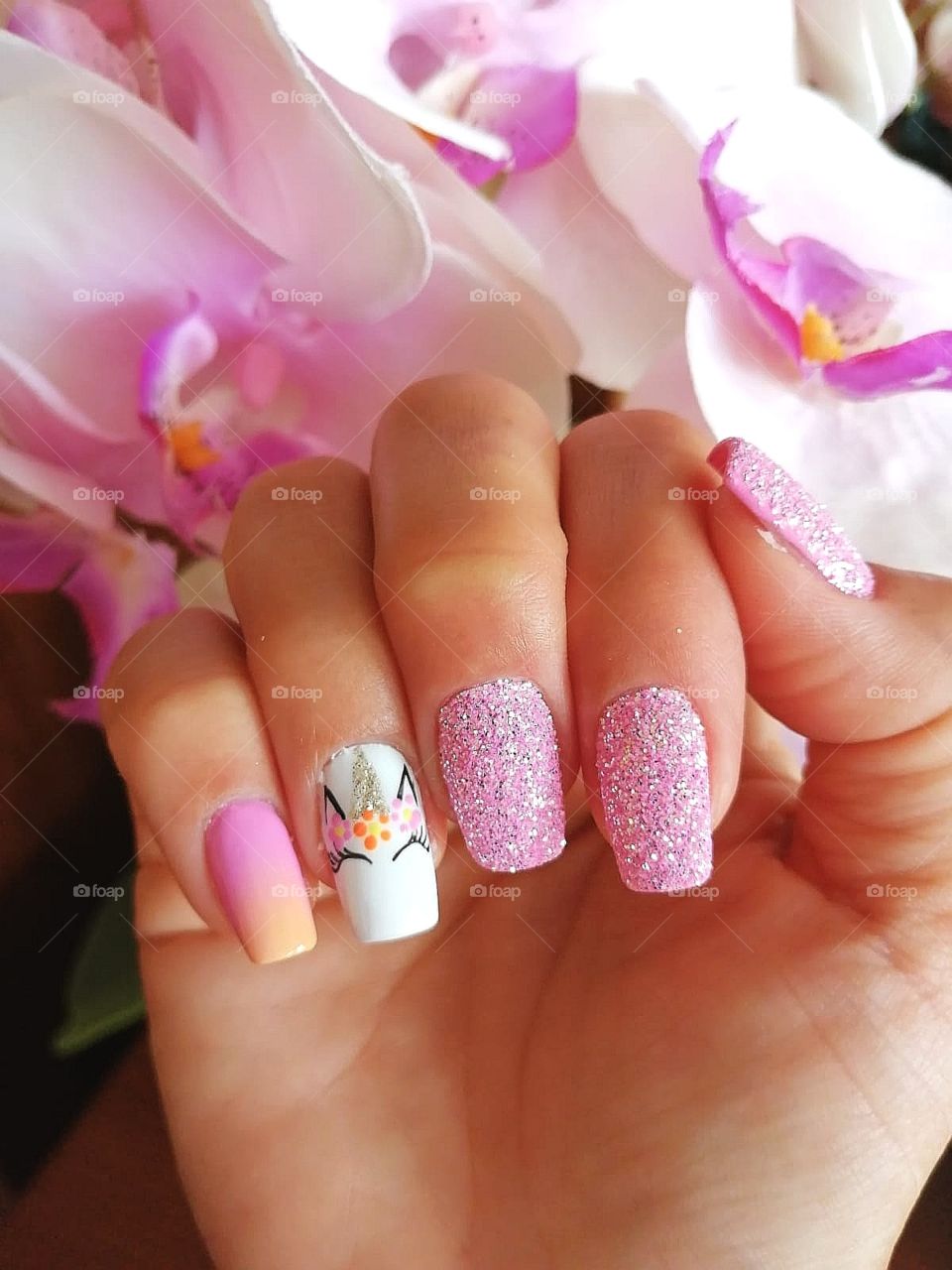 Cute nails, unicorn