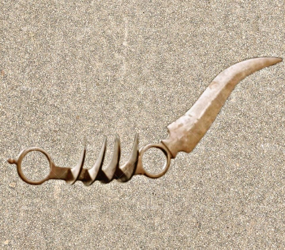 August 23, 2023 rajasthan india. Mughal ancient weapon Vaghanakh.