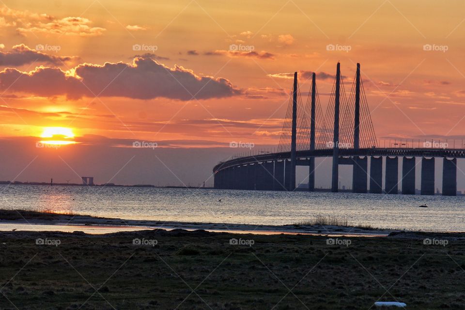 Öresundsbron in sunset