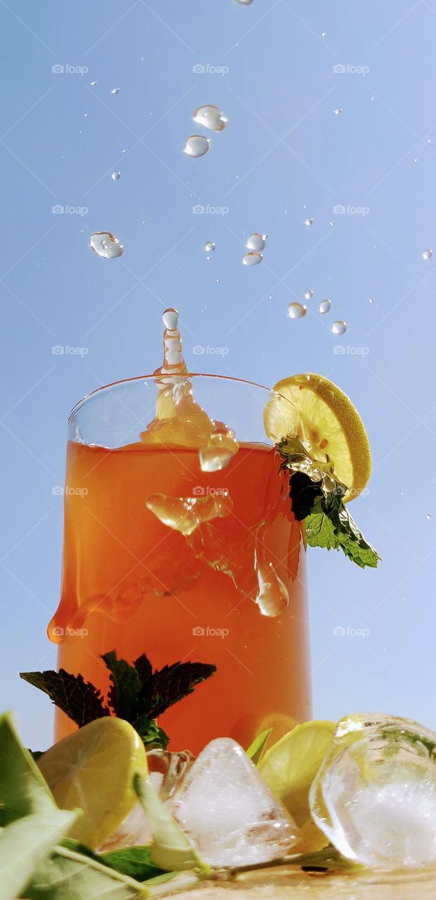 Tasty and Delicious Ice Lemon Tea .