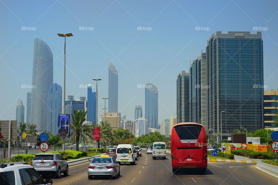 entering the city of Abu Dhabi