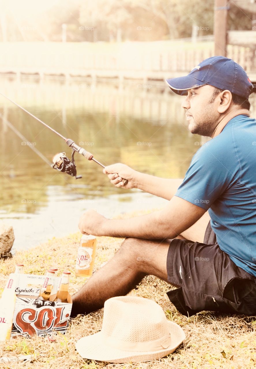 Sol beer while fishing