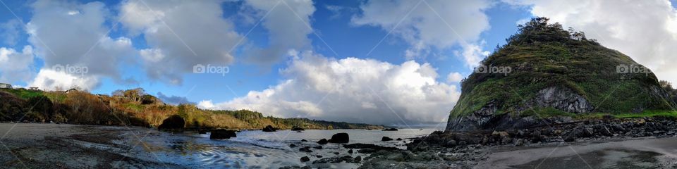 Panoramic view of coastline