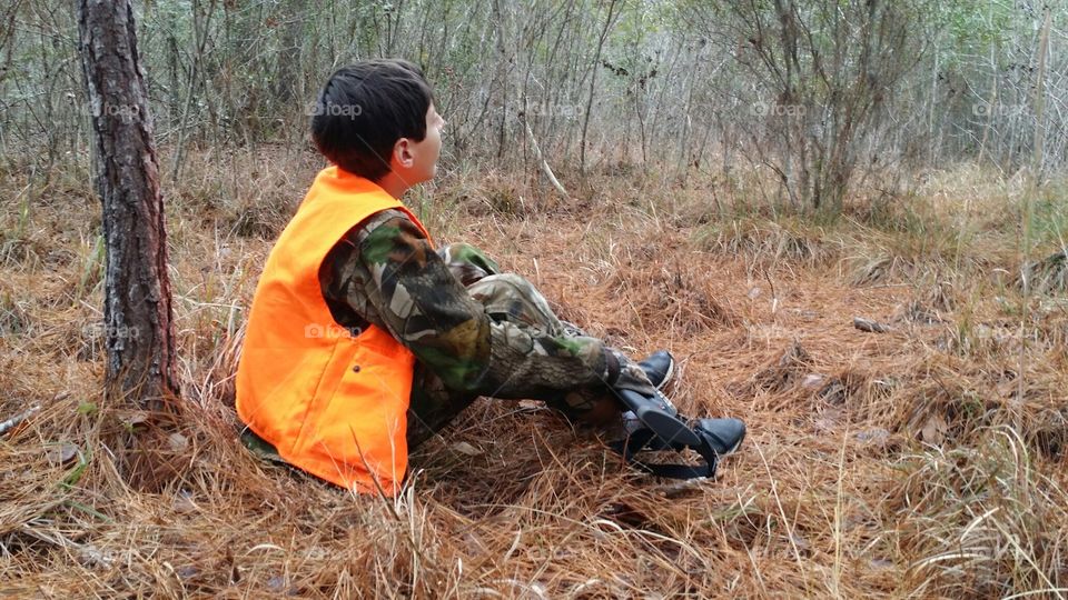 Squirrel hunting involves a lot of waiting! My son patiently waited all morning. 